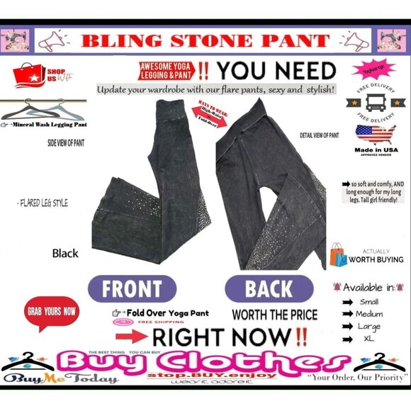 ✅BULLY Fold Over GEM STONE➕🆒 LEGGING PANT High Waist Mineral Wash 💸BUY NOW‼️🟢 - Picture 13 of 16